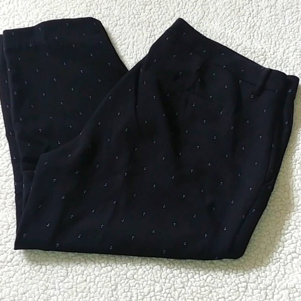 Old Navy Pants Harper Anchor Nautical Cropped Navy Blue Sz. 16